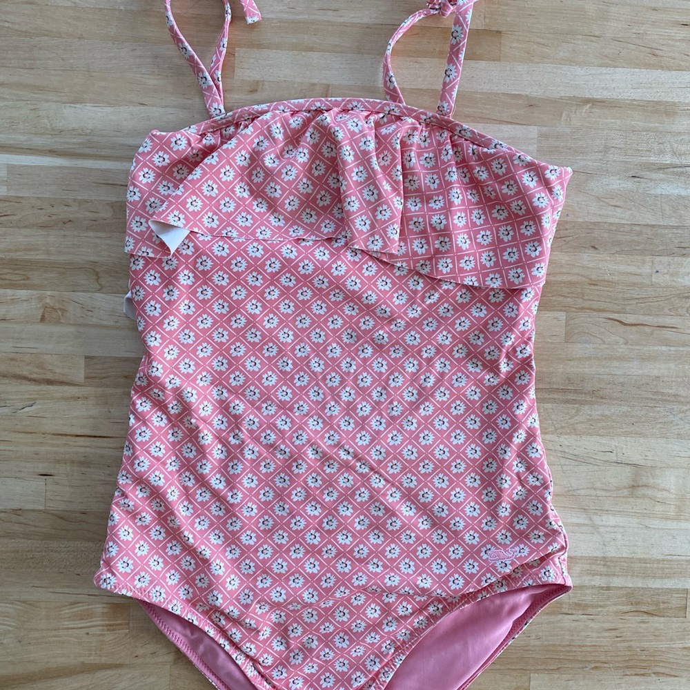 Vineyard Vines Pink Patterned Kids Swim One Piece